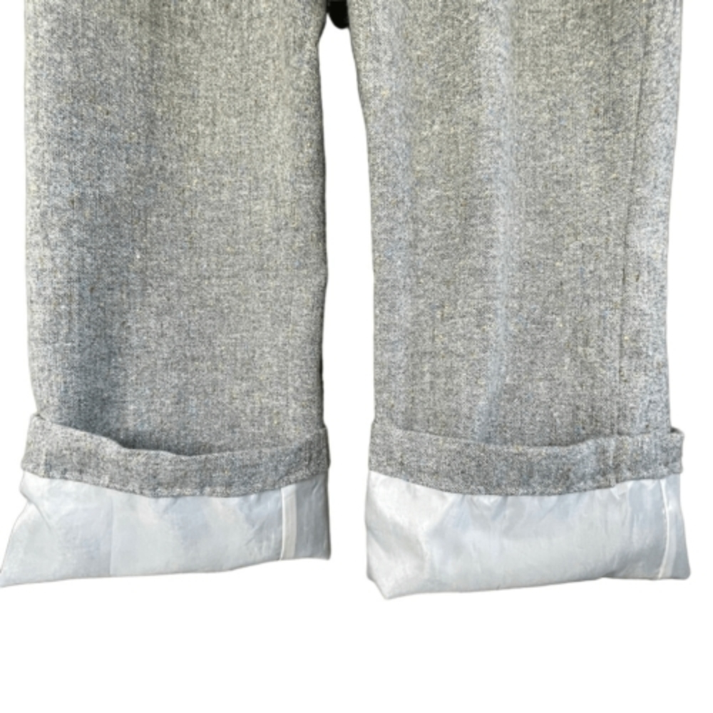 Anne Klein Wool Blend Gray Flecked Lined‎ Cropped Hemmed Trouser Pants — SZ 10P - Picture 9 of 11